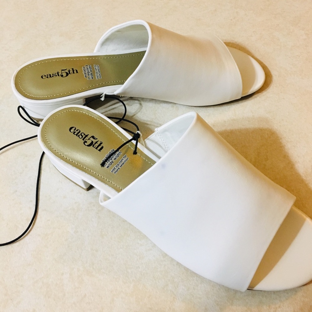 Women white dress slide sandals